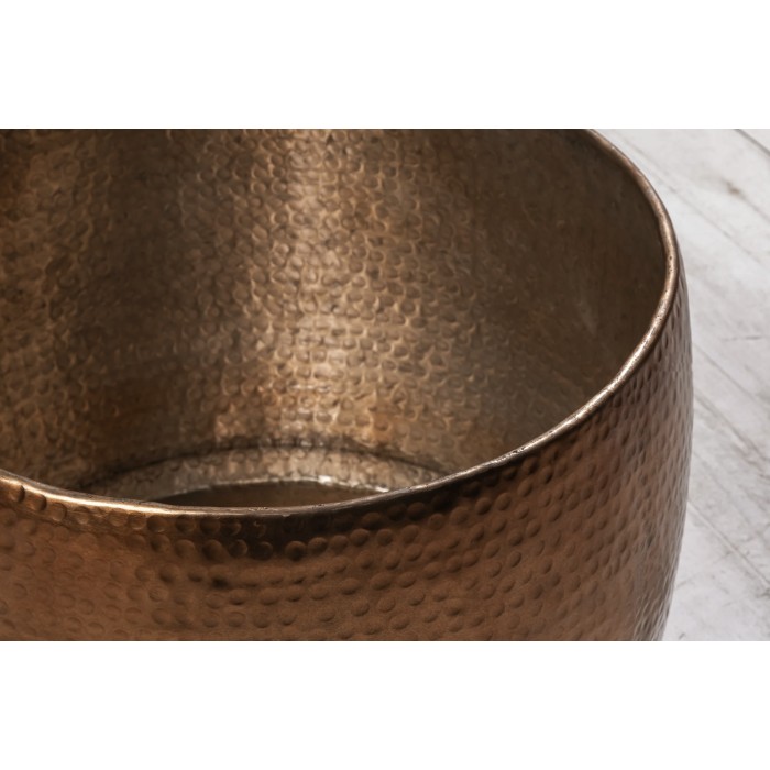 Beistelltisch TRIANE braun 80 cm – Glänzendes gehämmertes Aluminiumdesign