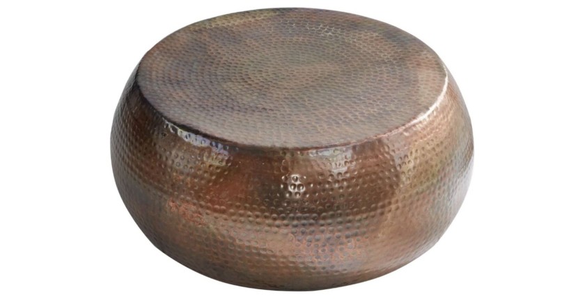 Table basse TRIANE cuivre ronde 80cm