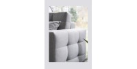 Canapé d’angle convertible HASGARD 3 places gris 248x162 cm – coffre et pieds bois