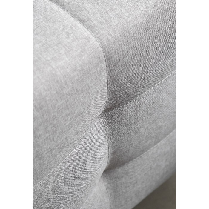 Canapé d’angle convertible HASGARD 3 places gris 248x162 cm – coffre et pieds bois