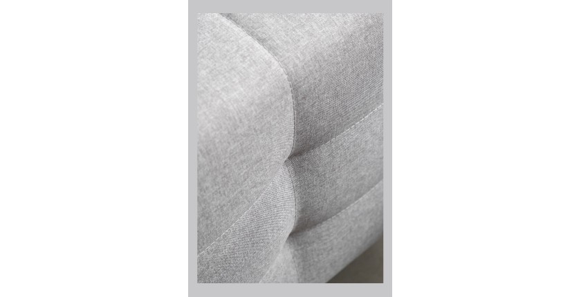 Canapé d’angle convertible HASGARD 3 places gris 248x162 cm – coffre et pieds bois