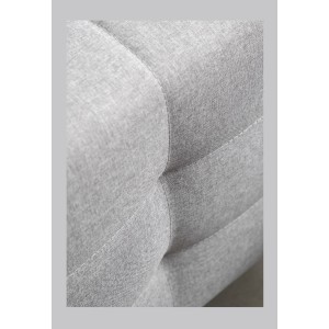 Canapé d’angle convertible HASGARD 3 places gris 248x162 cm – coffre et pieds bois