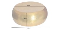 Table basse TRIANE ronde dorée 80cm dimensions