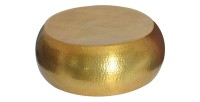 Table basse TRIANE ronde dorée 80cm