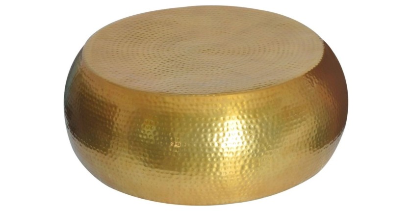 Table basse TRIANE ronde dorée 80cm