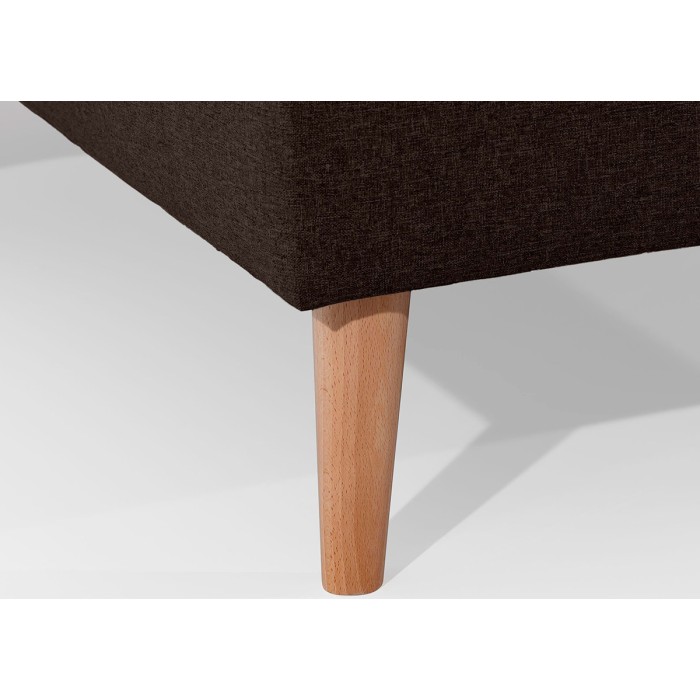 Canapé d’angle convertible HASGARD 3 places marron 248x162 cm – coffre et pieds bois