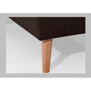Canapé d’angle convertible HASGARD 3 places marron 248x162 cm – coffre et pieds bois