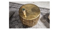 Table basse TRIANE ronde dorée 55cm vue de haut