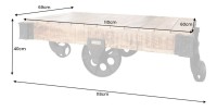 Table basse RAIL en bois et métal style industriel dimensions