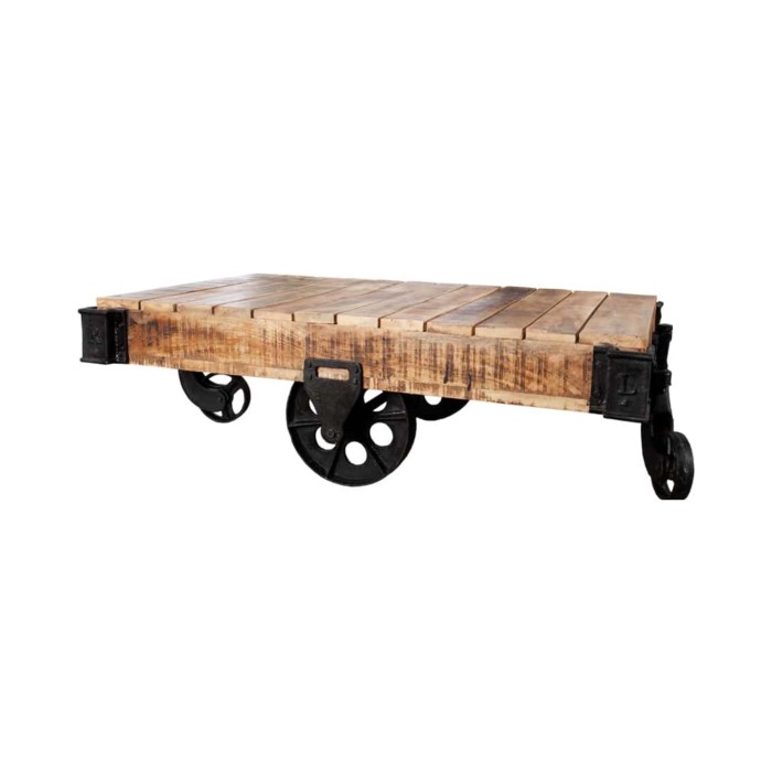 Table basse RAIL en bois et métal style industriel