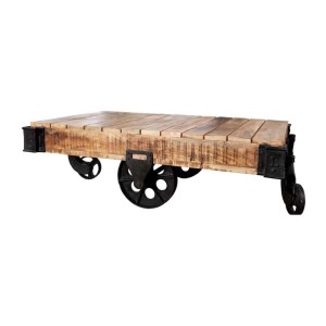 Table basse RAIL en bois et métal style industriel