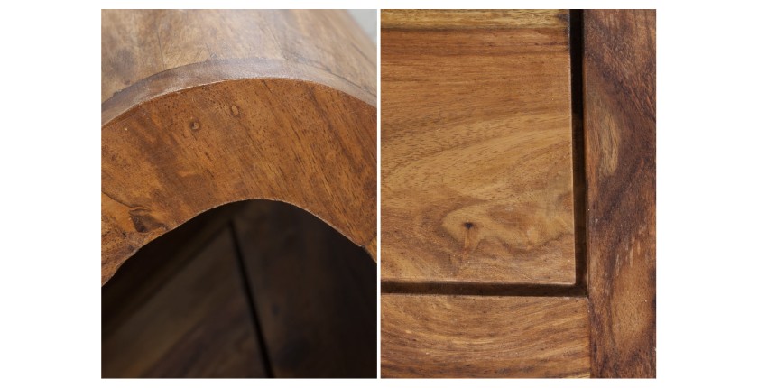 Zoom sur les détails de la table basse CURVIA 100cm