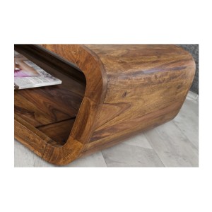 Zoom sur le coin arrondi de la table basse CURVIA 100cm