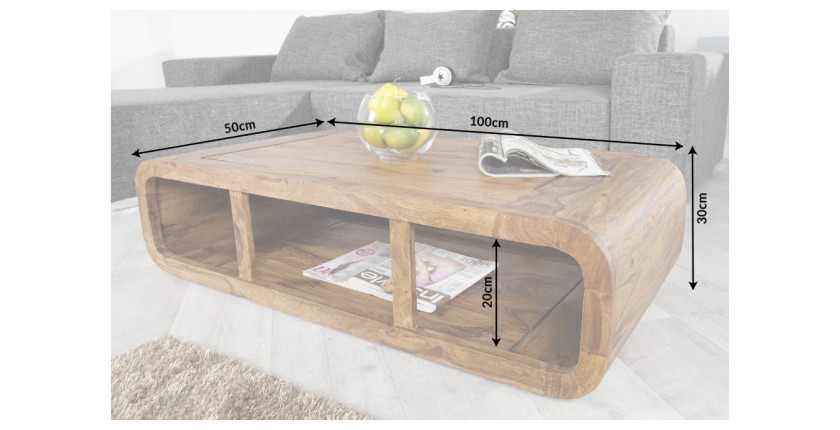 Table basse CURVIA 100cm dimensions