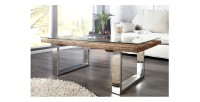 Table basse RAFTA 110cm avec plateau en verre mise en situation