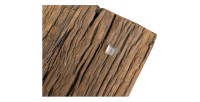 zoom sur le sous-plateau en bois de la table basse RAFTA 110cm avec plateau en verre