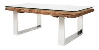 Table basse RAFTA 110cm avec plateau en verre