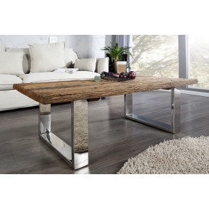 Table basse RAFTA 110cm en bois mise en situation
