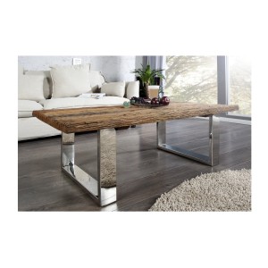 Table basse RAFTA 110cm en bois mise en situation