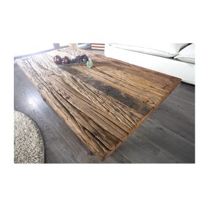 Table basse RAFTA 110cm en bois vue de haut