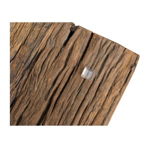 Zoom sur le coin de la table basse RAFTA 110cm en bois