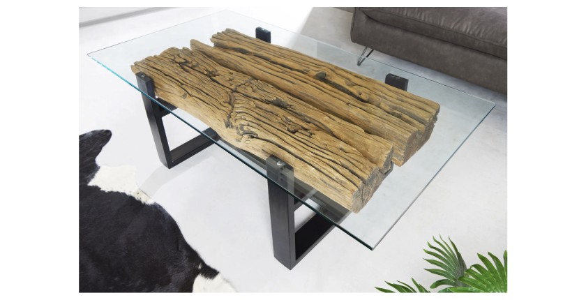 Table basse RAFTA 130cm vue de haut