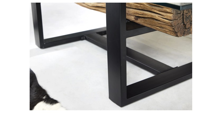 Zoom sur les pieds de la table basse RAFTA 130cm