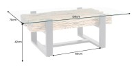 Table basse RAFTA 130cm dimensions