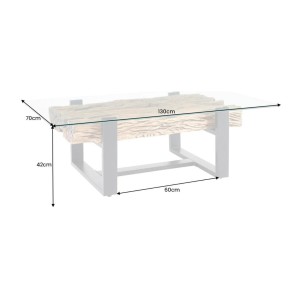 Table basse RAFTA 130cm dimensions