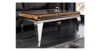 Table basse VELENA avec sous plateau en bois et plateau en verre 100cm vue de face