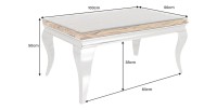 Table basse VELENA avec sous plateau en bois et plateau en verre 100cm dimensions