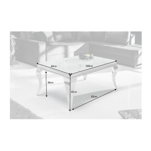 Table basse VELENA avec plateau effet marbre blanc dimensions