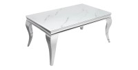 Table basse VELENA avec plateau effet marbre blanc