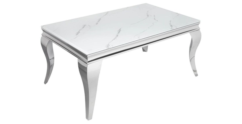 Table basse VELENA avec plateau effet marbre blanc