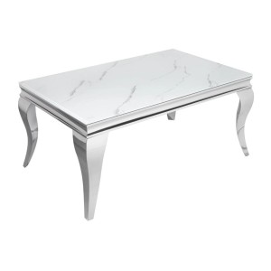 Table basse VELENA avec plateau effet marbre blanc