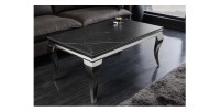 Table basse VELENA avec plateau effet marbre noir mise en situation