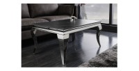 Table basse VELENA avec plateau effet marbre noir vue de côté
