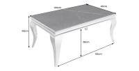 Table basse VELENA avec plateau effet marbre noir dimensions