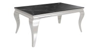 Table basse VELENA avec plateau effet marbre noir