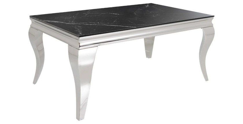 Table basse VELENA avec plateau effet marbre noir