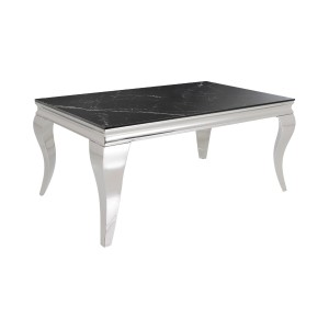 Table basse VELENA avec plateau effet marbre noir