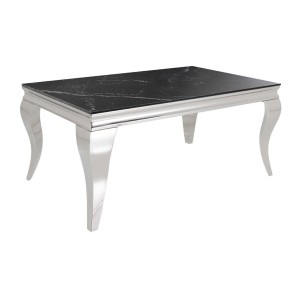 Table basse VELENA avec plateau effet marbre noir