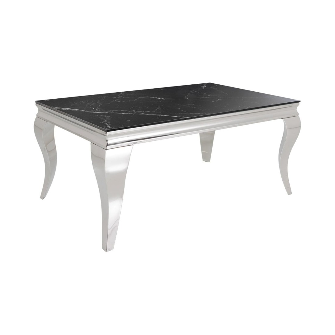 Table basse VELENA avec plateau effet marbre noir
