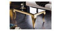 Table basse VELENA plateau noir et pieds or mise en situation