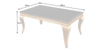 Table basse VELENA plateau noir et pieds or dimensions