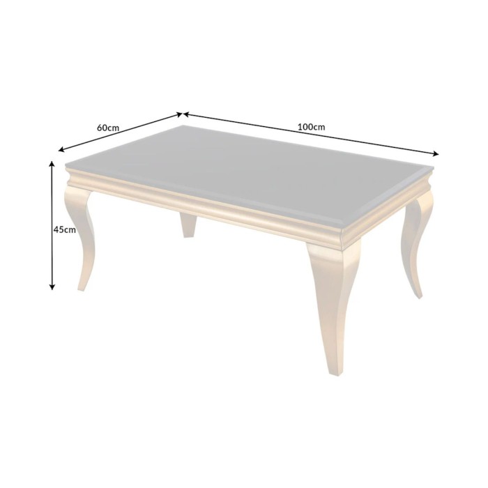 Tavolino VELENA 100 cm vetro nero opaco – Gambe curve dorate