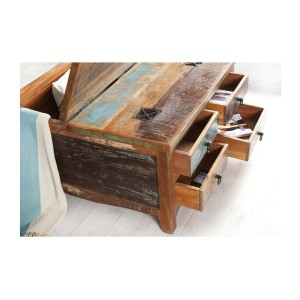 Table basse PATCHWOOD 70cm vue de côté avec espace ouvert