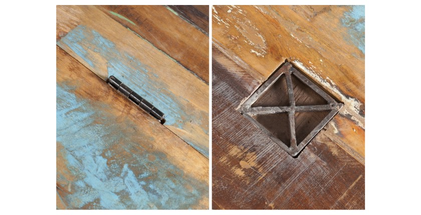 Zoom sur les détails de la table basse PATCHWOOD 70cm