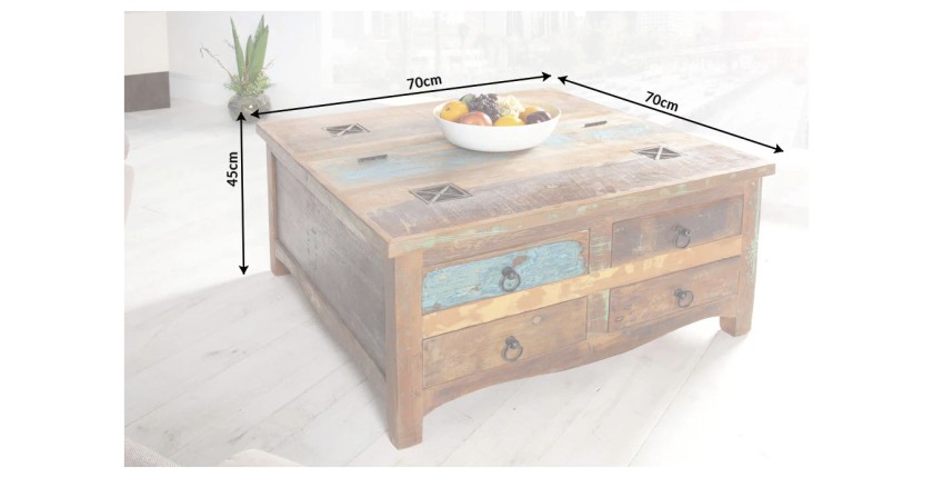 Table basse PATCHWOOD 70cm dimensions
