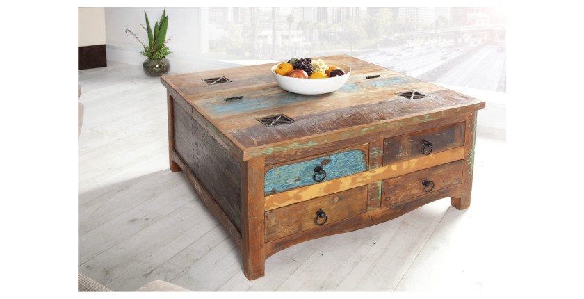 Table basse PATCHWOOD 70cm mise en situation